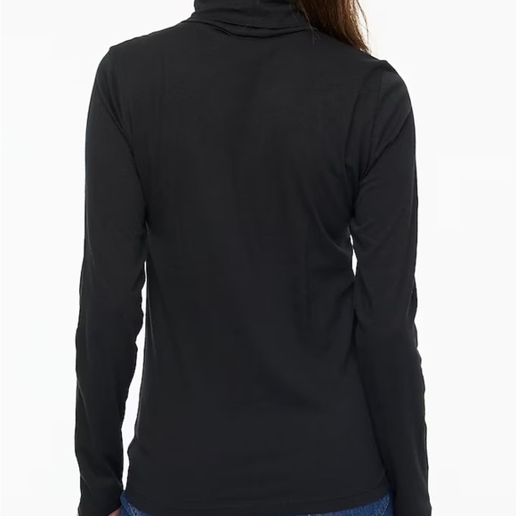 J crew women’s black long sleeve tissue turtleneck top - Picture 2 of 3
